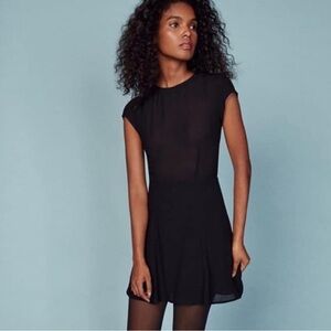 Reformation Millie black Mini Dress with Cap Sleeves